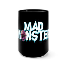 Load image into Gallery viewer, Mad Monster Blue Logo Black Mug 15oz

