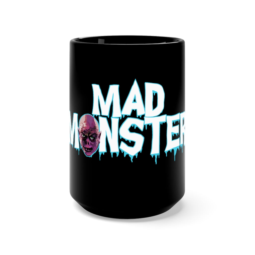 Mad Monster Blue Logo Black Mug 15oz